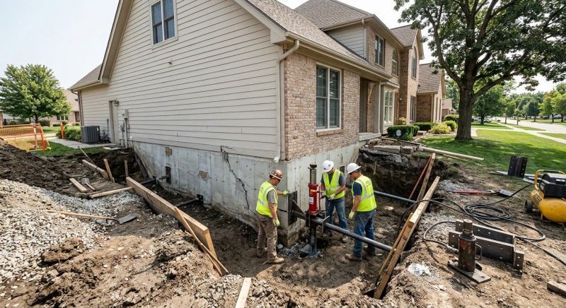 Our team working on Foundation Repair projects in Johnston County, NC