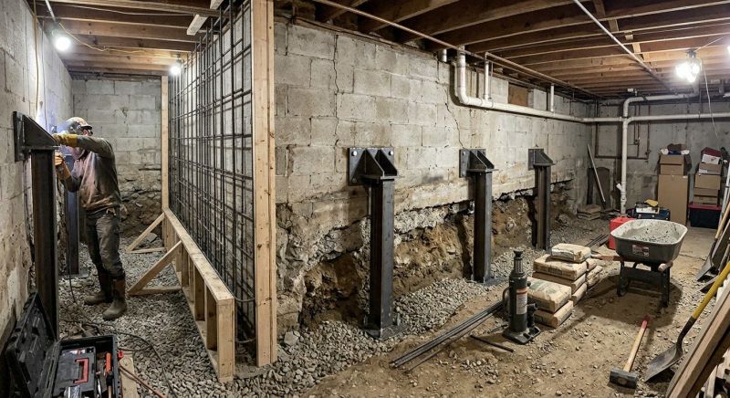 Basement Stabilization in Johnston County, NC
