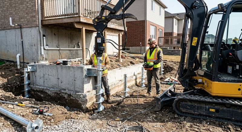 Helical Piers Installation in Johnston County, NC