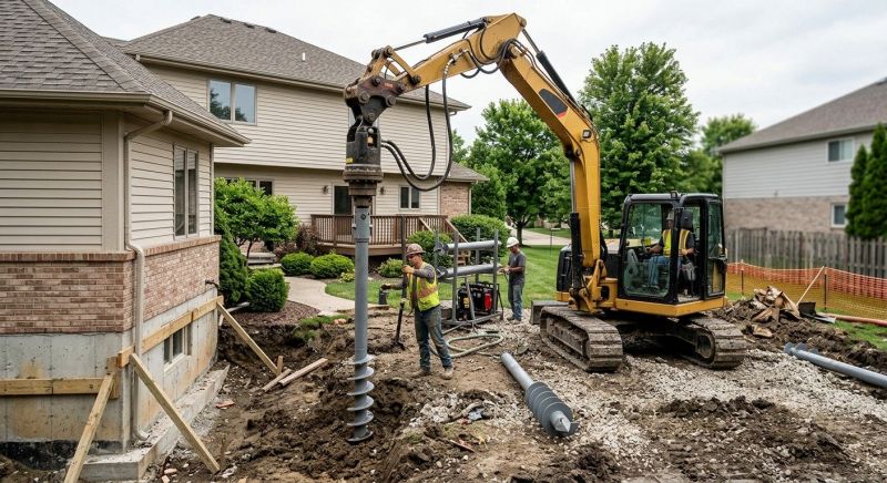 Helical Pile Installation in Johnston County, NC
