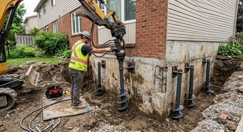 Helical Pile Installation in Johnston County, NC
