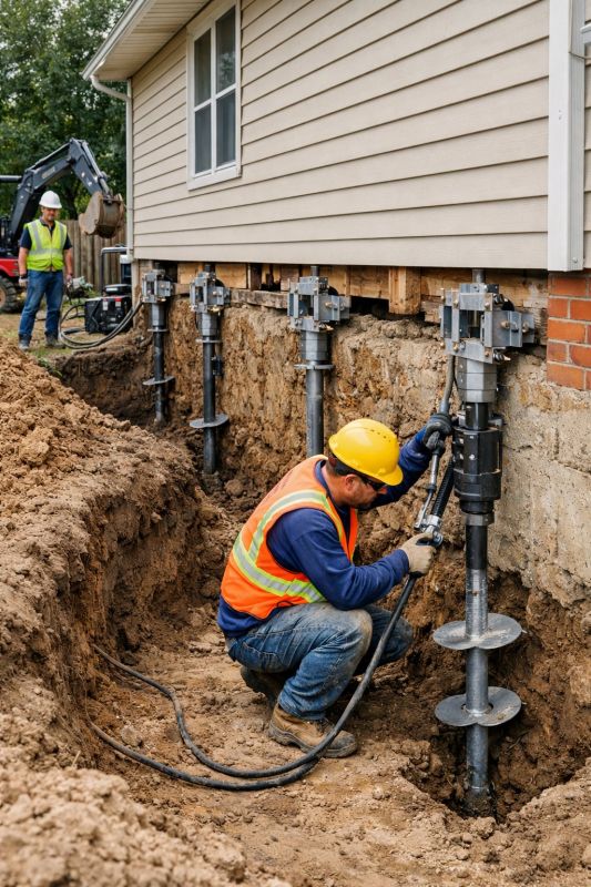 Sinking Foundation Lifting in Johnston County, NC