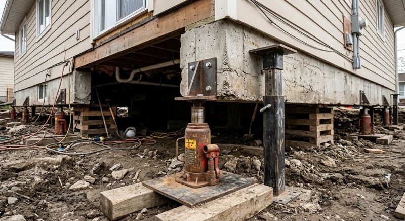 Sinking Foundation Lifting in Johnston County, NC