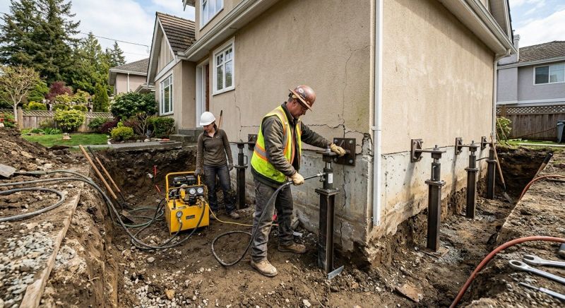 Sinking Foundation Repair in Johnston County, NC